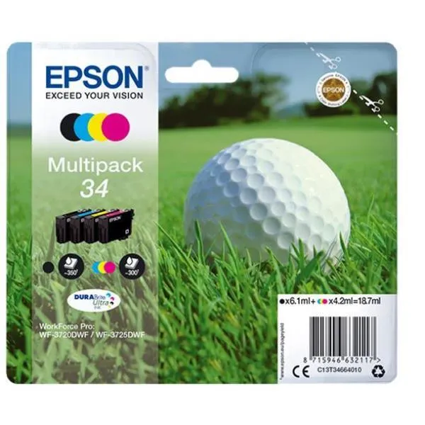 Epson Multipack 4-COLOURS 34 Durabrite Ultra Ink C13T34664010 - immagine 1