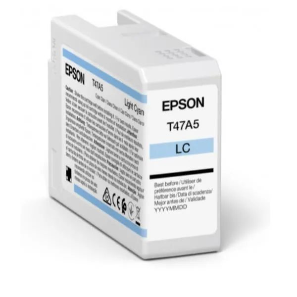 Epson Singlepack Light Cyan T47A5 Ultrachrome Pro 10 Ink 50ML C13T47A500 - immagine 1