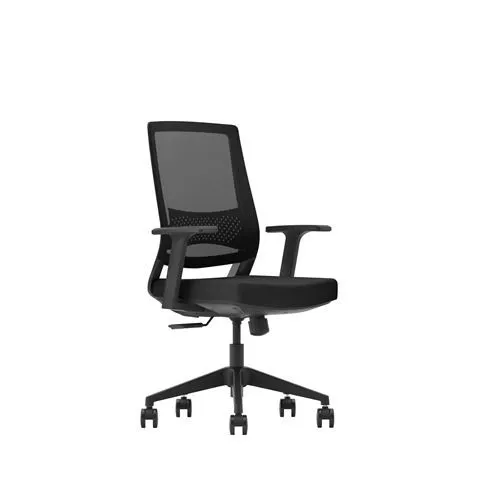 Sedia da ufficio Cromad Senior Range SE2000 - Pistone a gas di grado 4 - Supporto lombare - Schienale in rete - Braccioli fissi - immagine 1