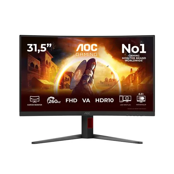 Aoc 32 Monitor Va 260HZ Curvo Reg Alt C32G4Z - immagine 1