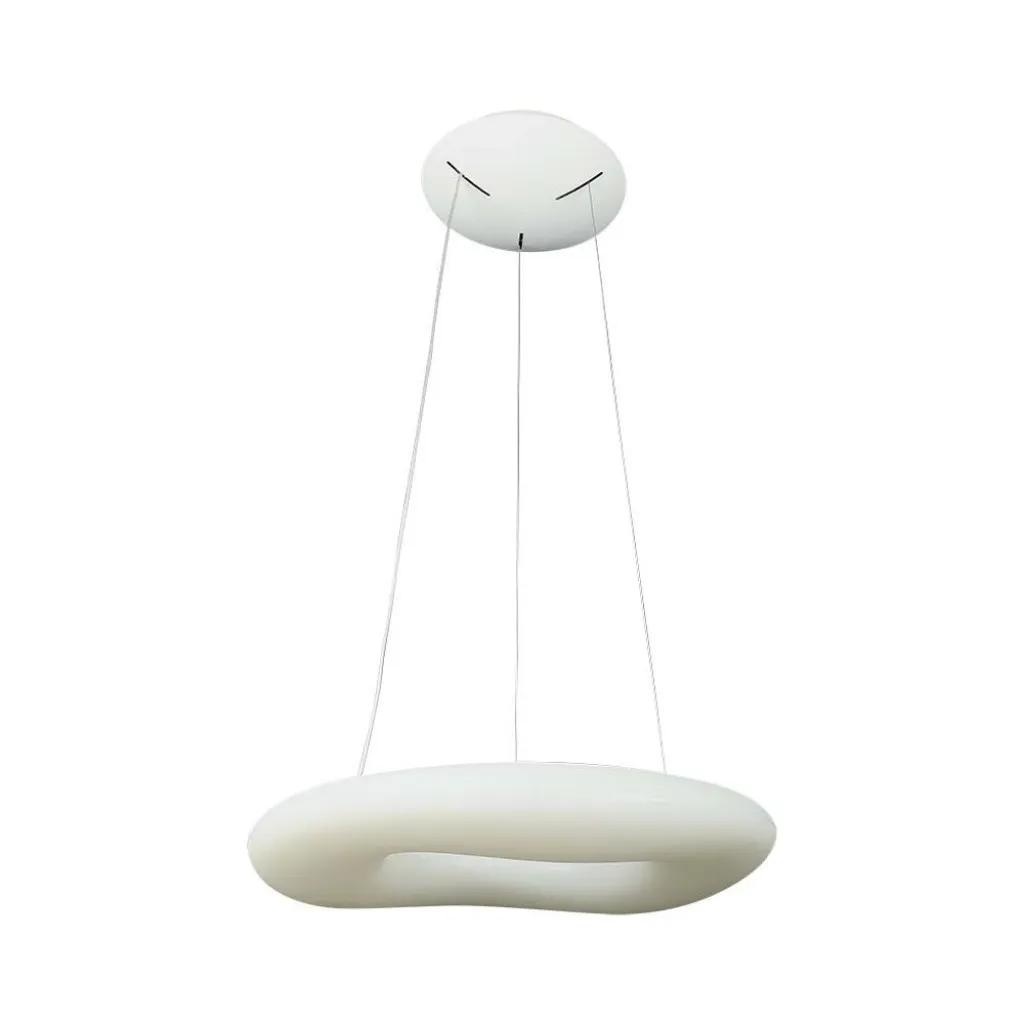 V-TAC Lampadario LED a Sospensione Circolare 38W con Telecomando Cambio Colore 3 in 1 Corpo Bianco d: 60cm h:200cm Dimmerabile - immagine 1
