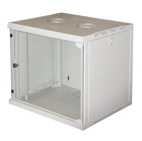 Armadio Rack 19 9 Unita' Da Muro Per Reti (A)485 X (L)540 X (P) 450 Mm Colore Grigio Porta Vetro - immagine 1