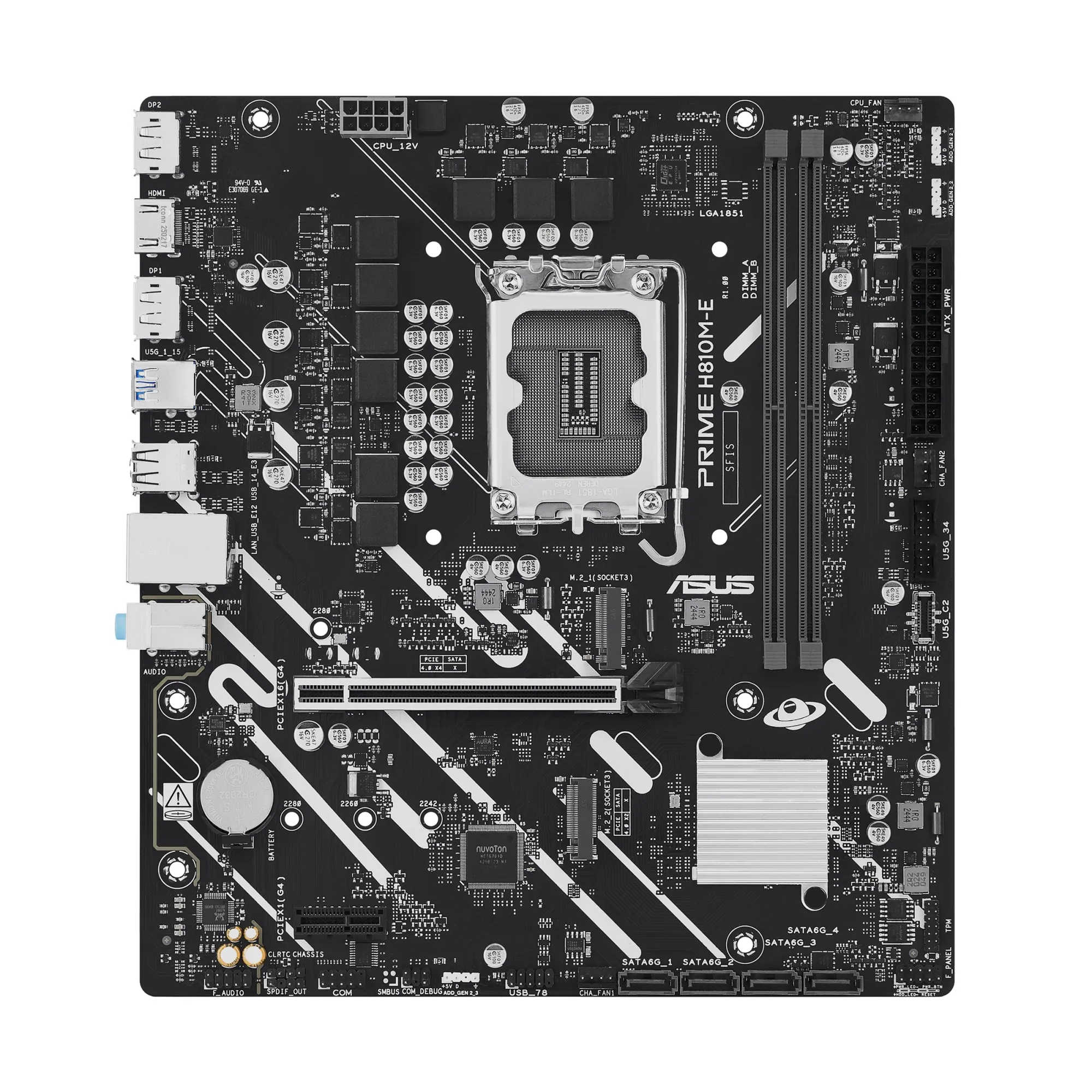 Mb Asus Prime H810M-E-Csm 1851 2D5 2M.2 2Pcie 4S3 1Hd/2Dp Micro-Atx - immagine 1