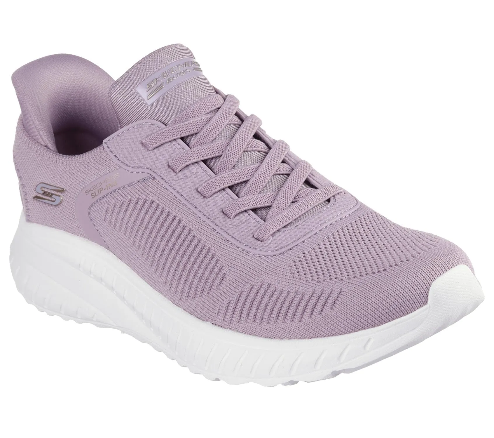 Skechers Donna Bobs Squad Chaos Current Muse Slip-in ALLENATRICE, Lavender Textile, 38.5 EU Large - immagine 2