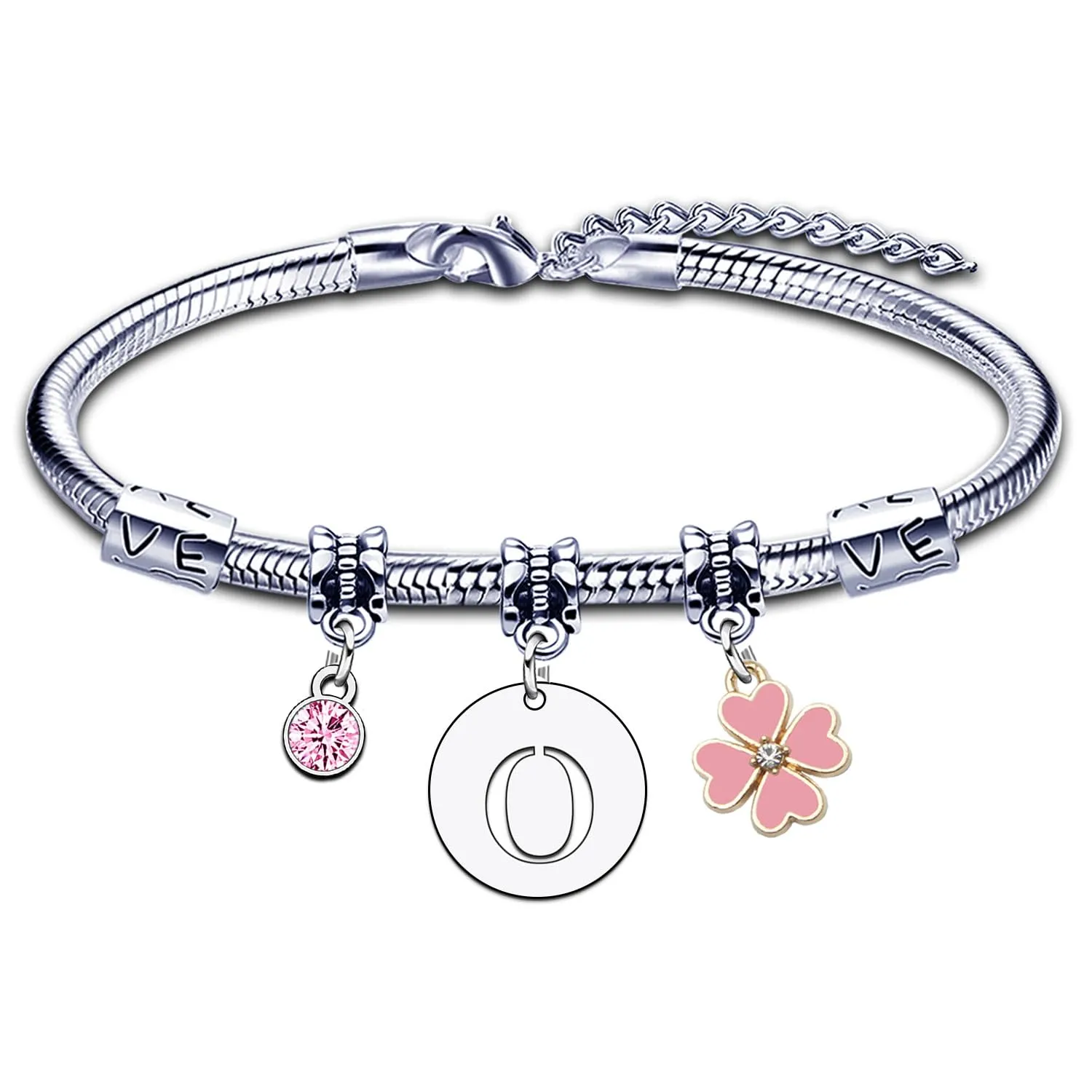 KJKJKJ A-Z 26 Lettera Iniziale Ciondolo Bracciale - Idee Regalo Personalizzato per Figlia, Sorelle, Amici, Amante - immagine 1