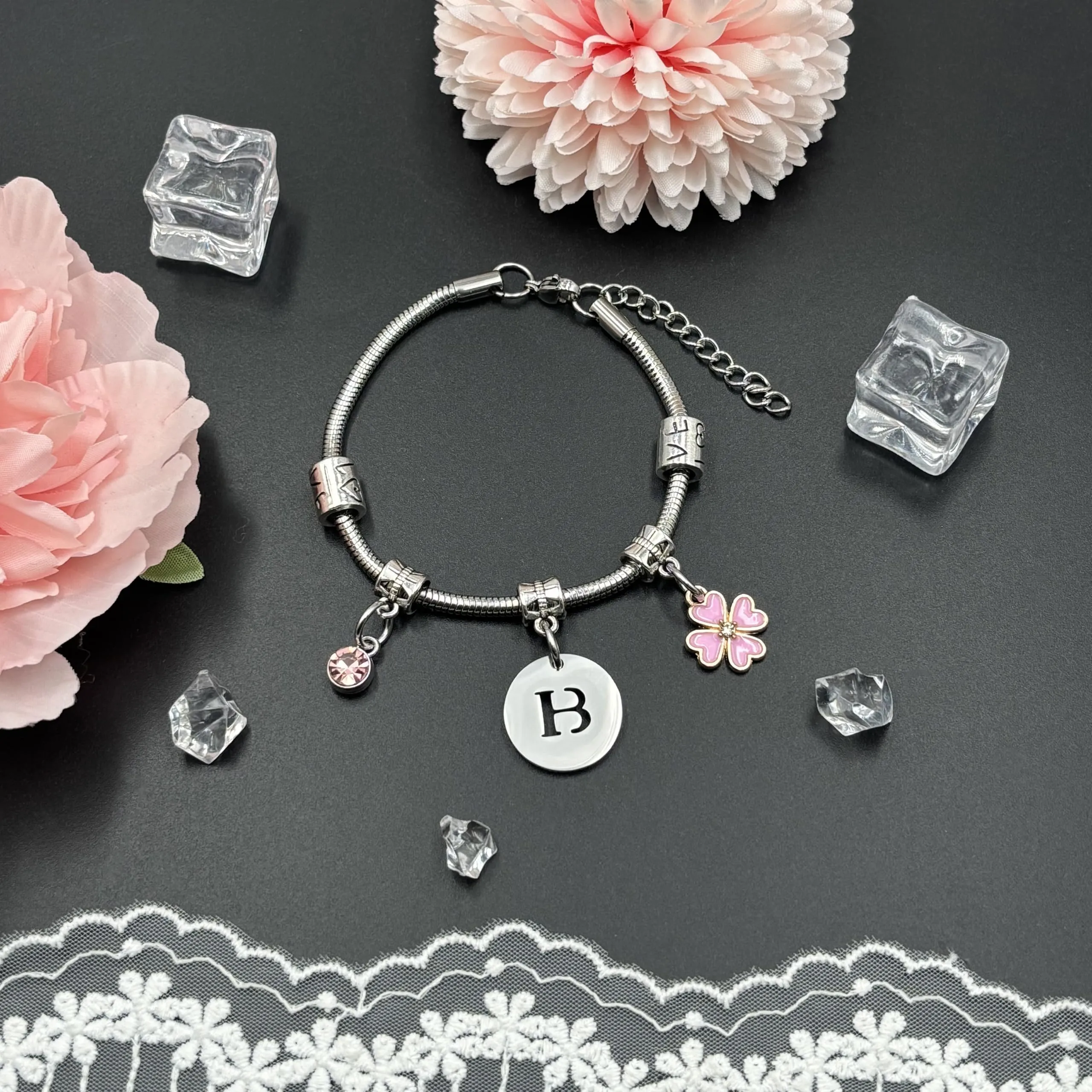 KJKJKJ A-Z 26 Lettera Iniziale Ciondolo Bracciale Personalizzato - Regalo per Donne, Figlia, Sorelle, Amici, Amante - Idee per Natale e Laurea - immagine 5