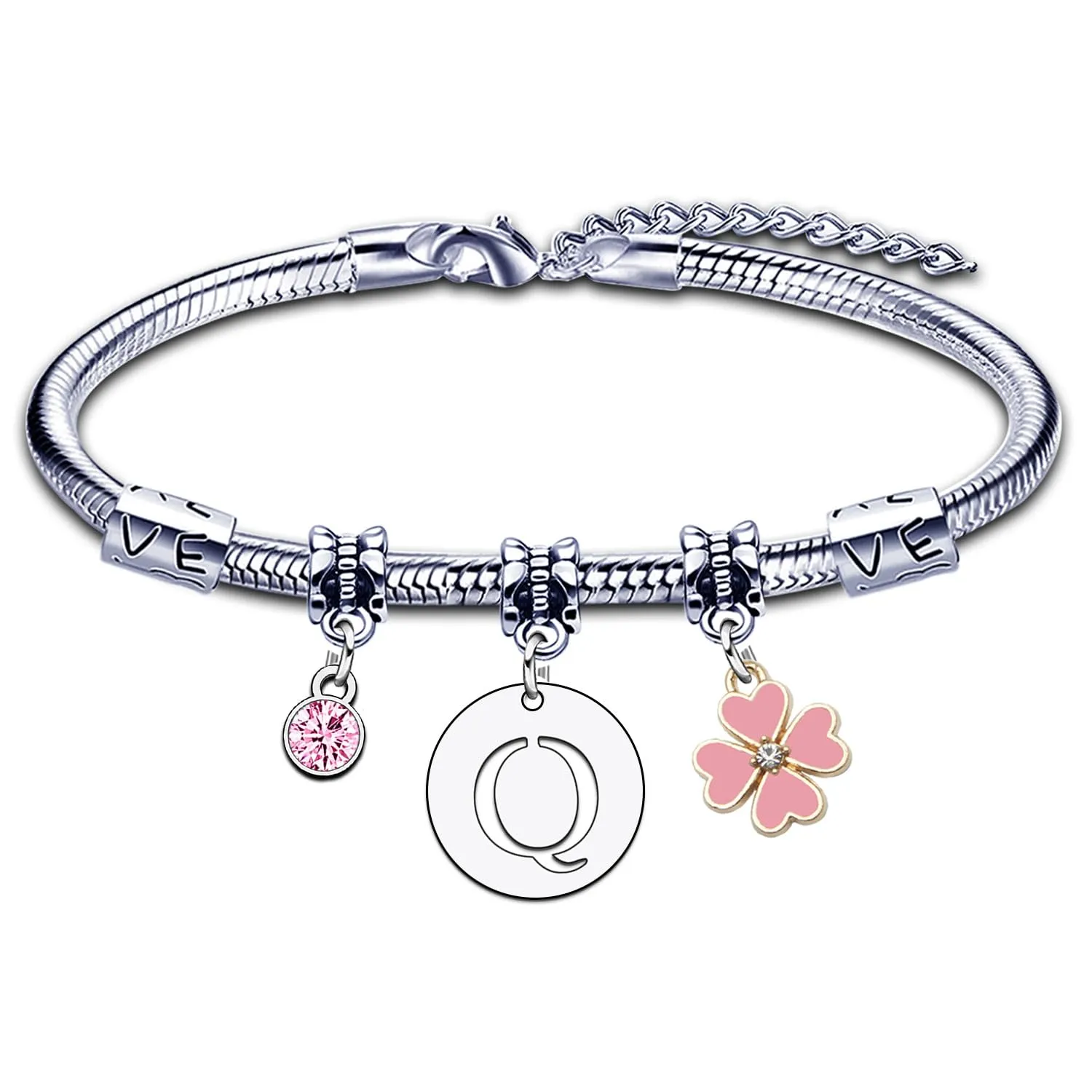 KJKJKJ A-Z 26 Lettera Iniziale Ciondolo Bracciale per Donne - Regalo Personalizzato per Figlia, Sorelle, Amici, Amante, Laurea e Natale - immagine 1