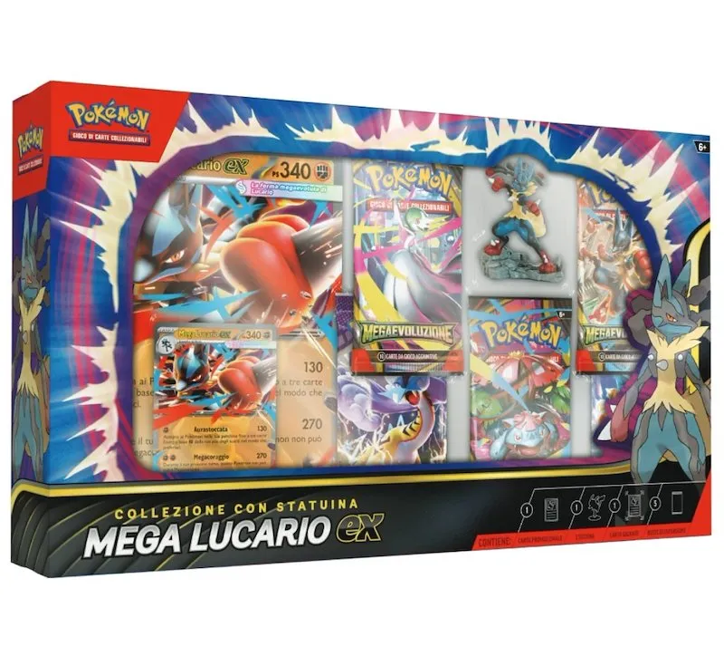 Pokemon Collezione Con Statuina Mega Lucario ex Pk10066-i - immagine 1