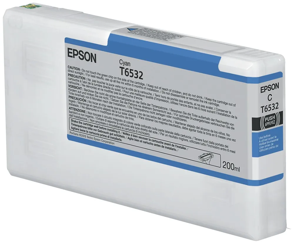 ORIGINALE Epson Cartuccia d'inchiostro ciano C13T653200 T6532 200ml - immagine 1