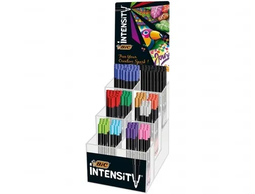 Bic Intensity Fine espositore da 192 Pennarelli - Punta Fine 08mm - Linea 04mm - Colori Assortiti - immagine 1