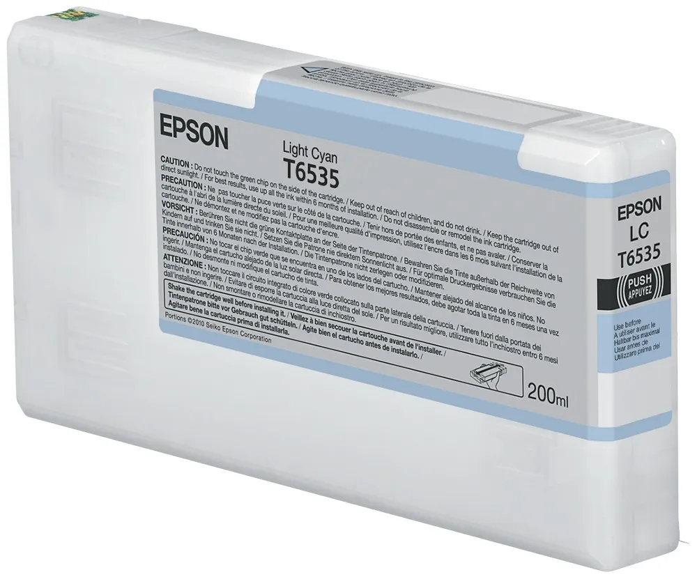 ORIGINALE Epson Cartuccia d'inchiostro ciano (chiaro) C13T653500 T6535 200ml - immagine 1
