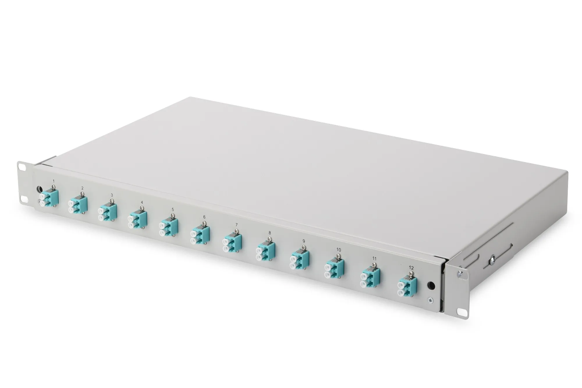PANNELLO ESTRAIBILE 19 PER FIBRA OTTICA CON 12 CONNETTORI LC OM3 - immagine 1