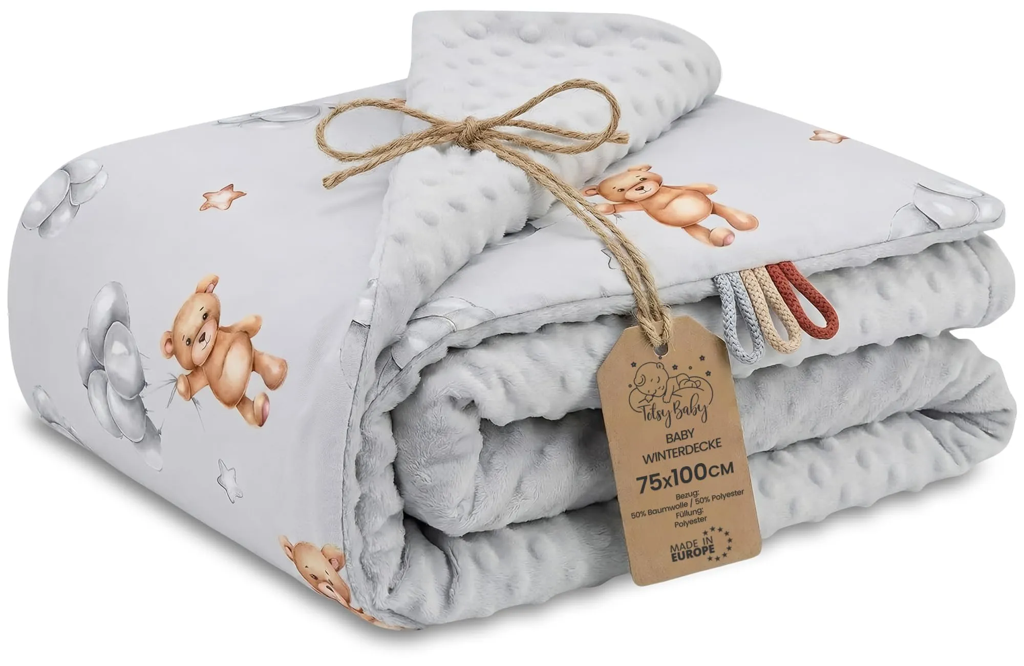 Copertina Neonato Coperta Minky Invernale pile cotone doppio lato - immagine 1