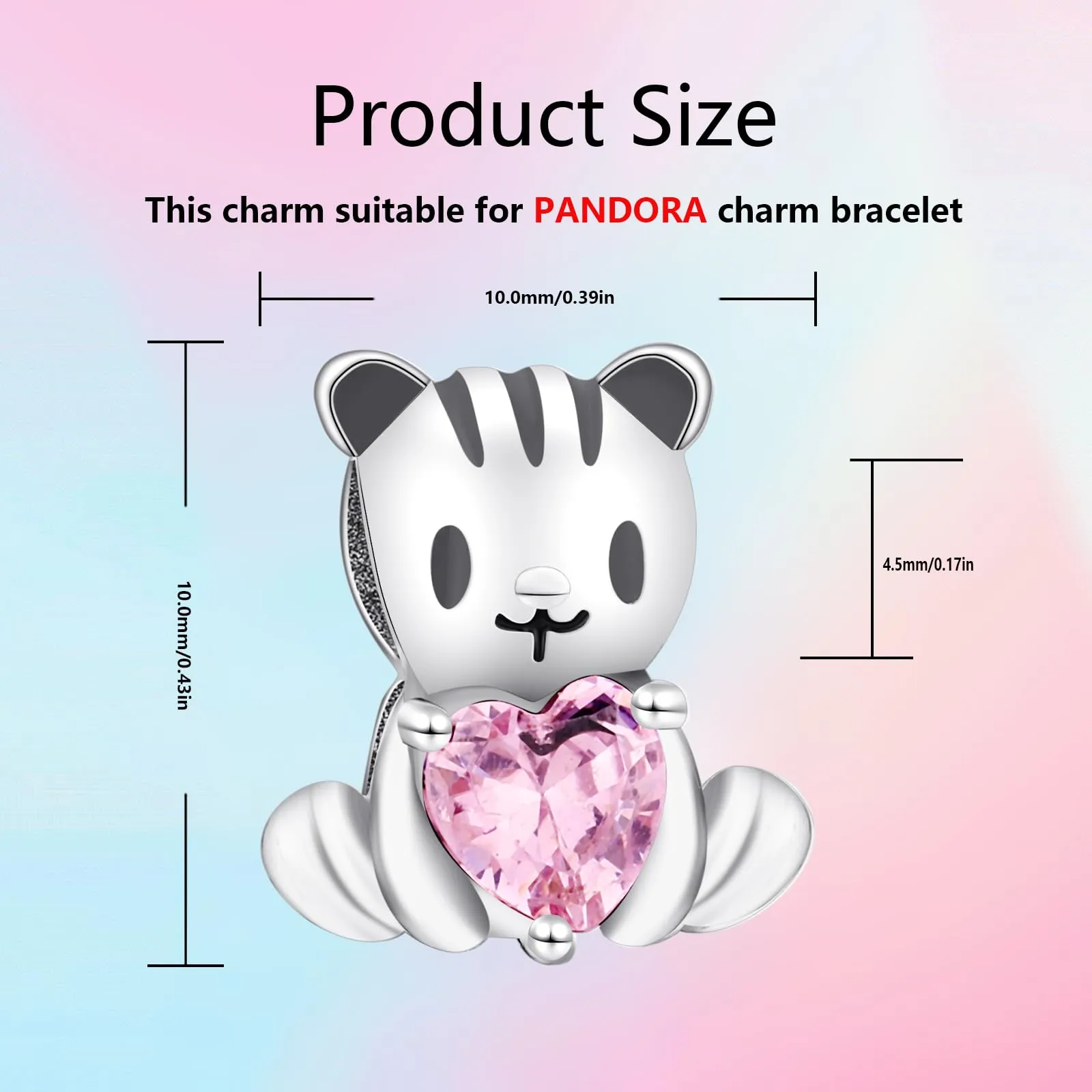 XWN Ciondolo Argento Sterling 925 con Cubic Zirconia Pendenti per Pandora Braccialetti, Compatibile con Braccialetti e Collane europei, perfetto Regali per Moglie e Ragazze - immagine 2