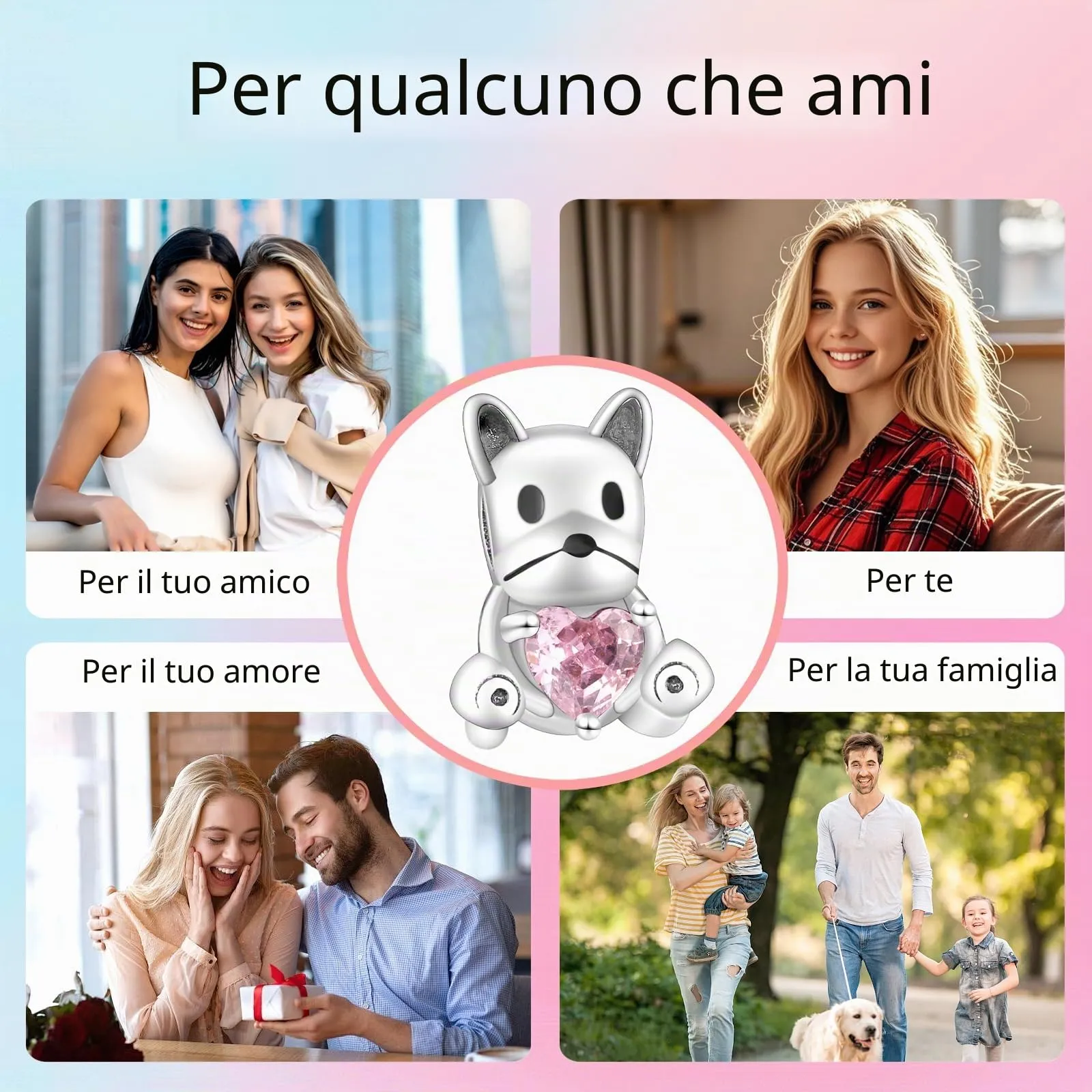XWN Ciondolo Argento Sterling 925 con Cubic Zirconia Pendenti per Pandora Braccialetti, Compatibile con Braccialetti e Collane europei, perfetto Regali per Moglie e Ragazze - immagine 7