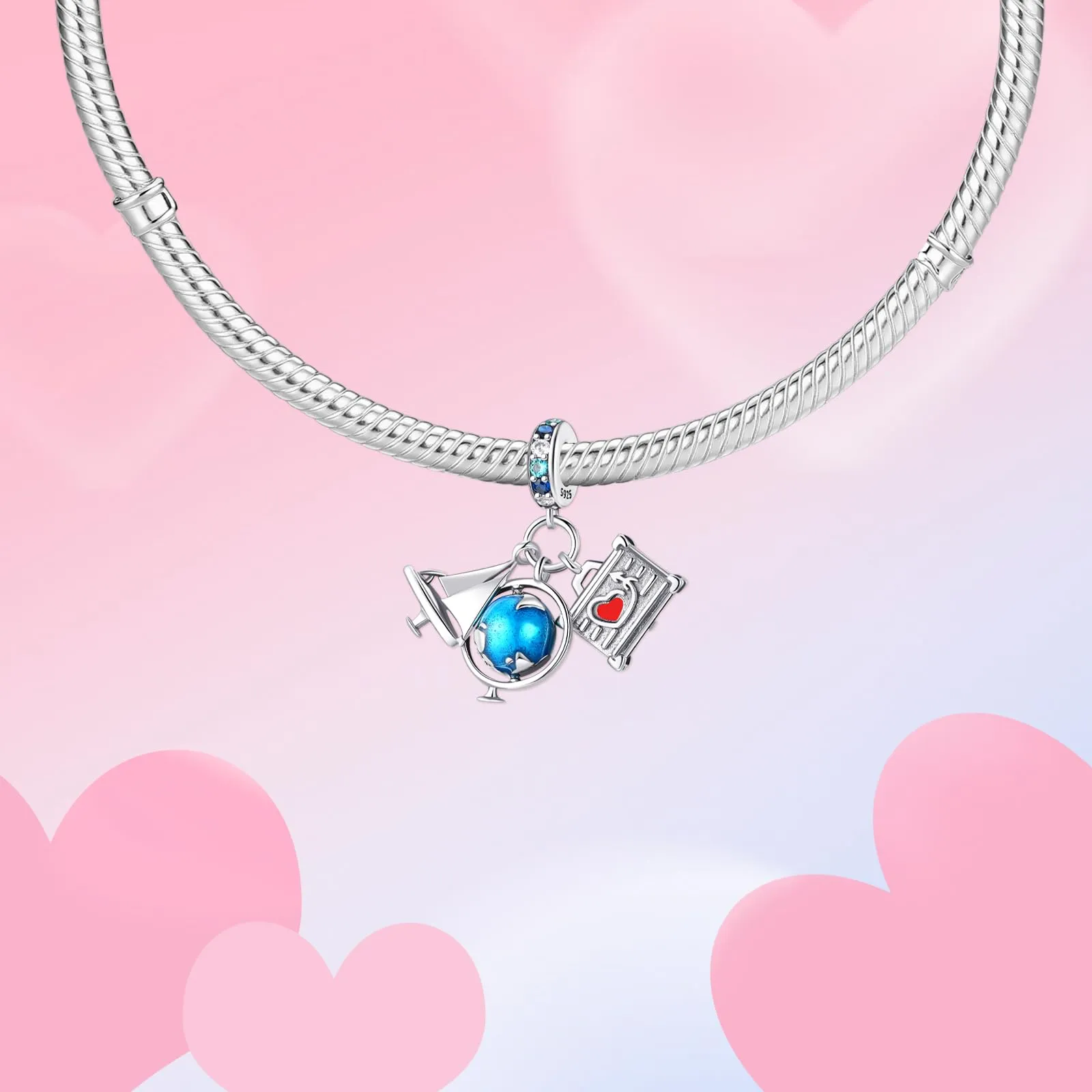 XWN Ciondolo Argento Sterling 925 con Cubic Zirconia Pendenti per Pandora Braccialetti, Compatibile con Braccialetti e Collane europei, perfetto Regali per Moglie e Ragazze - immagine 5