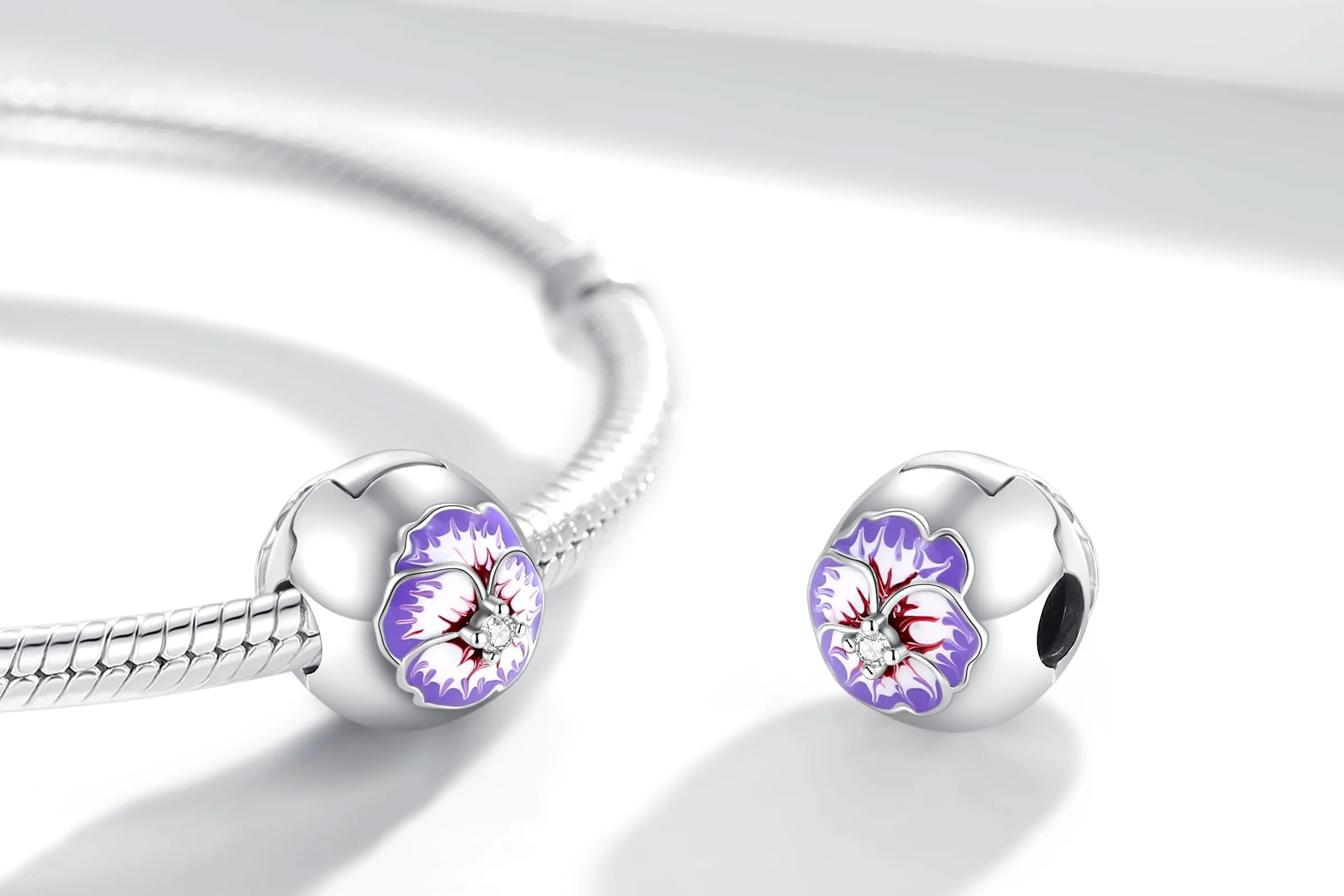 XWN Ciondolo Argento Sterling 925 con Cubic Zirconia Pendenti per Pandora Braccialetti, Compatibile con Braccialetti e Collane europei, perfetto Regali per Moglie e Ragazze - immagine 2