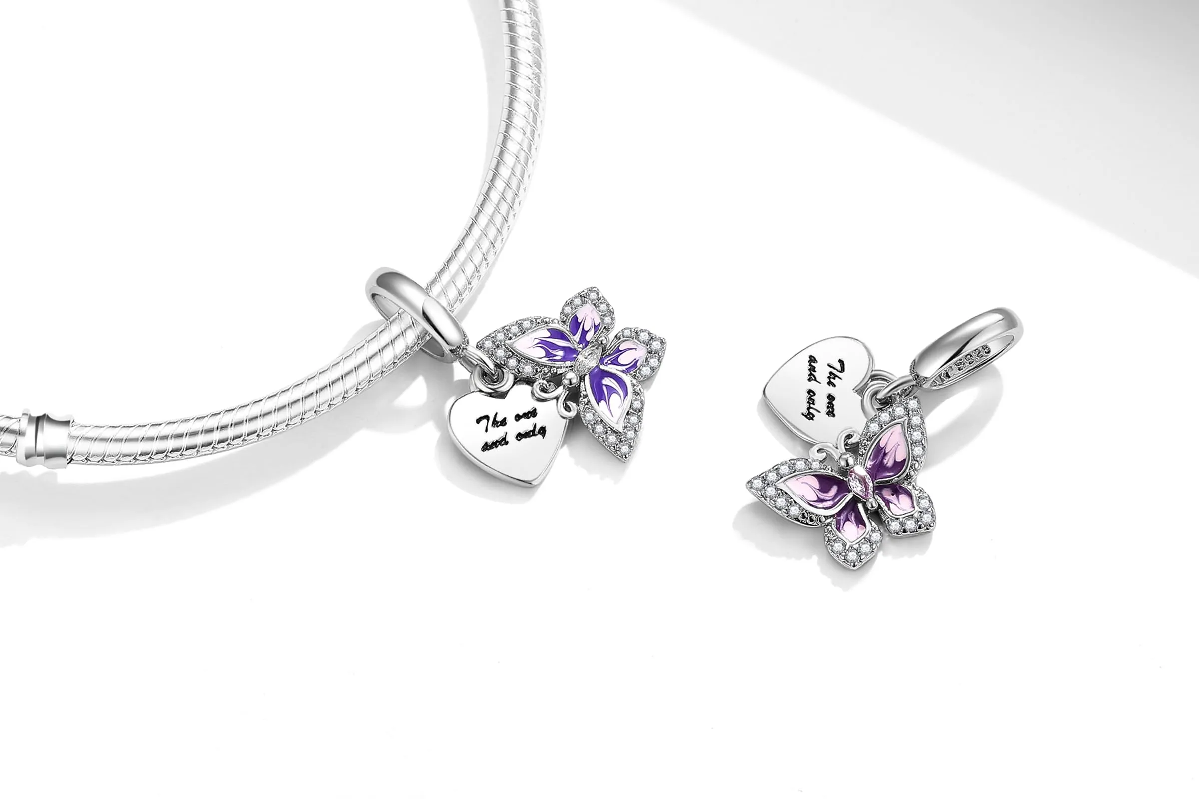 XWN Ciondolo Argento Sterling 925 con Cubic Zirconia Pendenti per Pandora Braccialetti, Compatibile con Braccialetti e Collane europei, perfetto Regali per Moglie e Ragazze - immagine 2