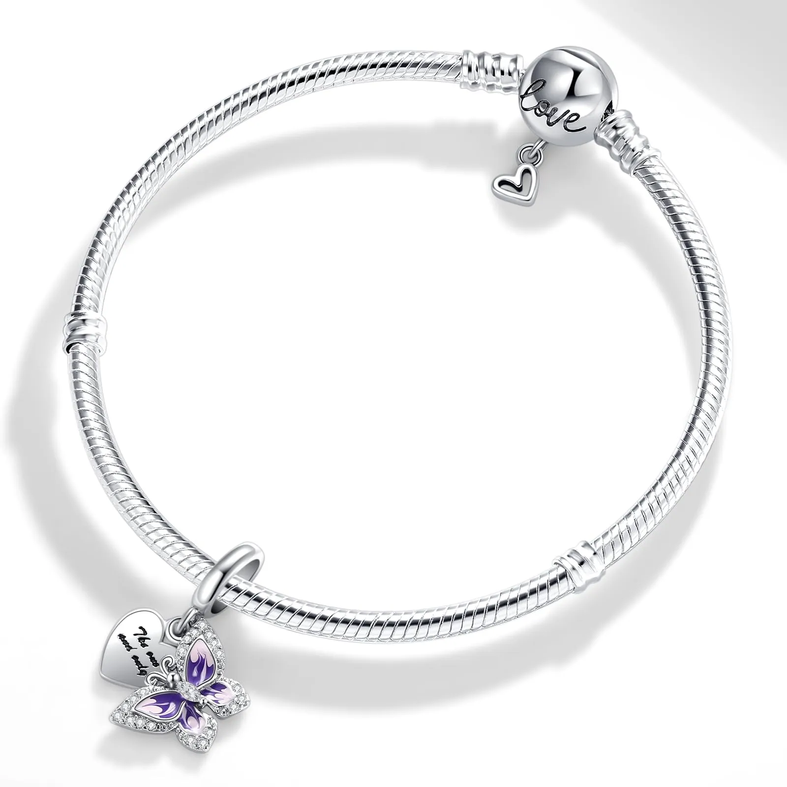 XWN Ciondolo Argento Sterling 925 con Cubic Zirconia Pendenti per Pandora Braccialetti, Compatibile con Braccialetti e Collane europei, perfetto Regali per Moglie e Ragazze - immagine 3