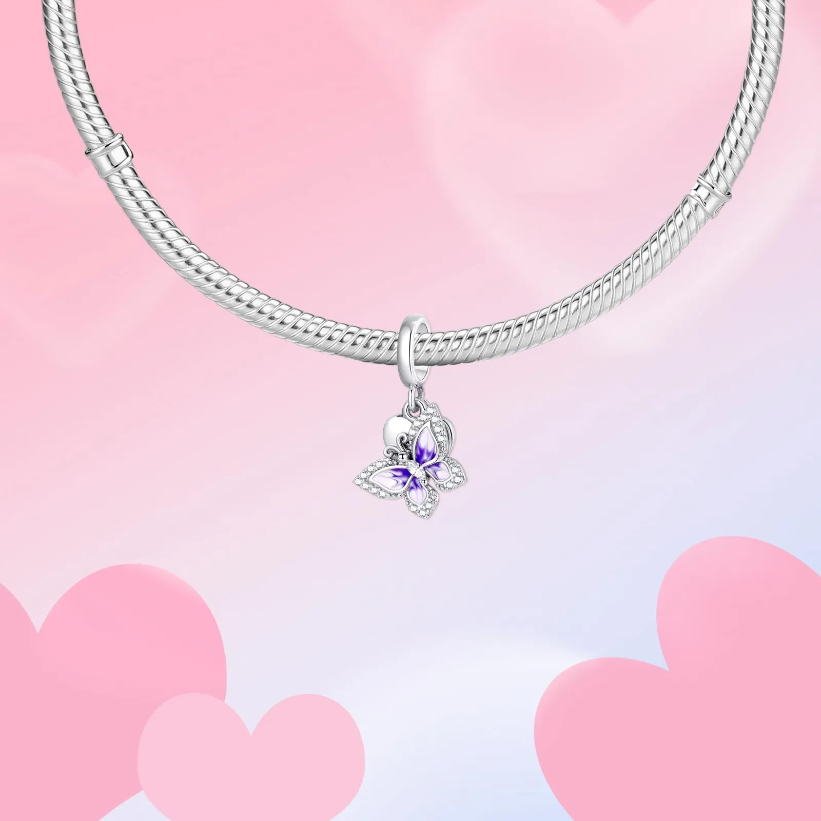 XWN Ciondolo Argento Sterling 925 con Cubic Zirconia Pendenti per Pandora Braccialetti, Compatibile con Braccialetti e Collane europei, perfetto Regali per Moglie e Ragazze - immagine 7