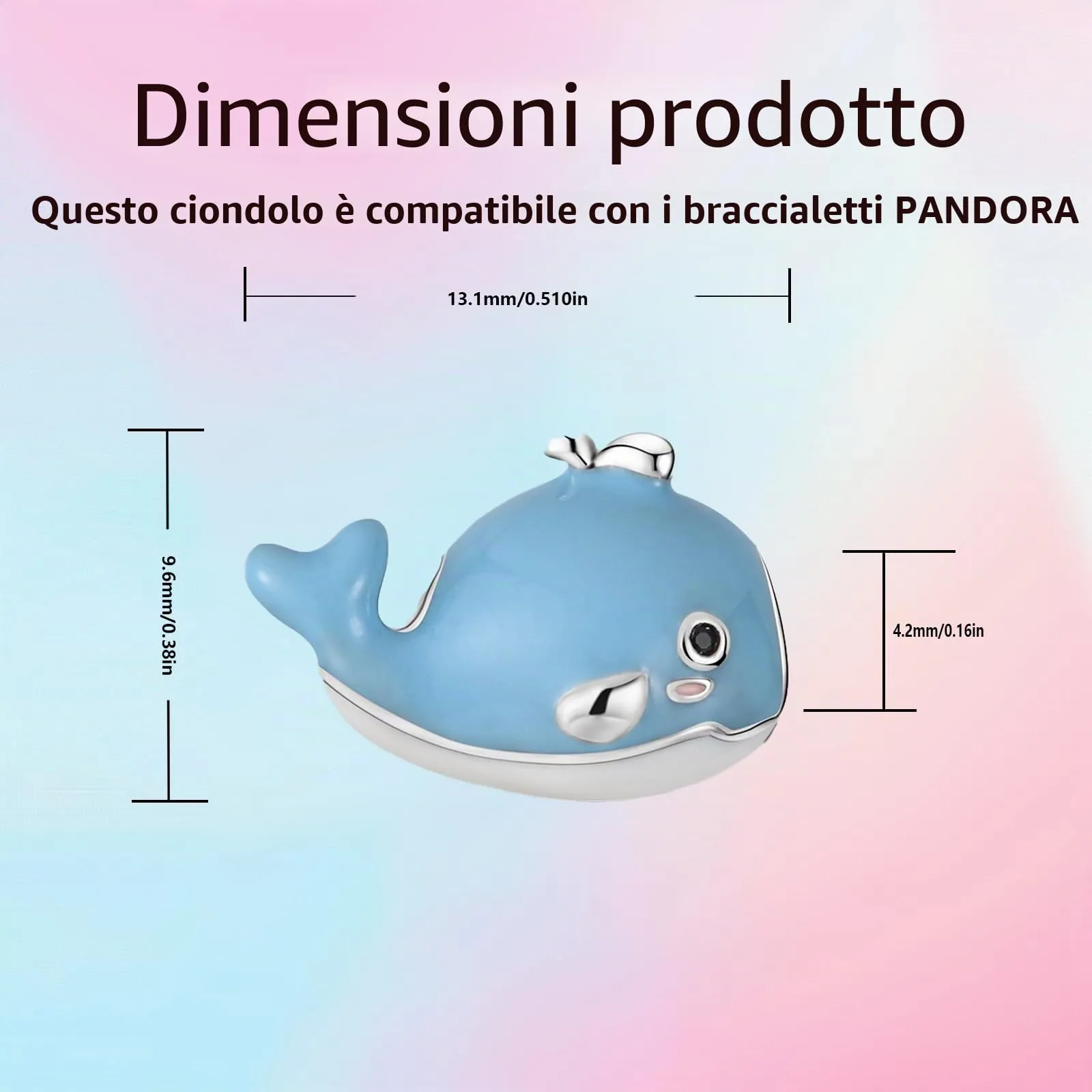 XWN Ciondolo Argento Sterling 925 con Cubic Zirconia Pendenti per Pandora Braccialetti, Compatibile con Braccialetti e Collane europei, perfetto Regali per Moglie e Ragazze - immagine 3