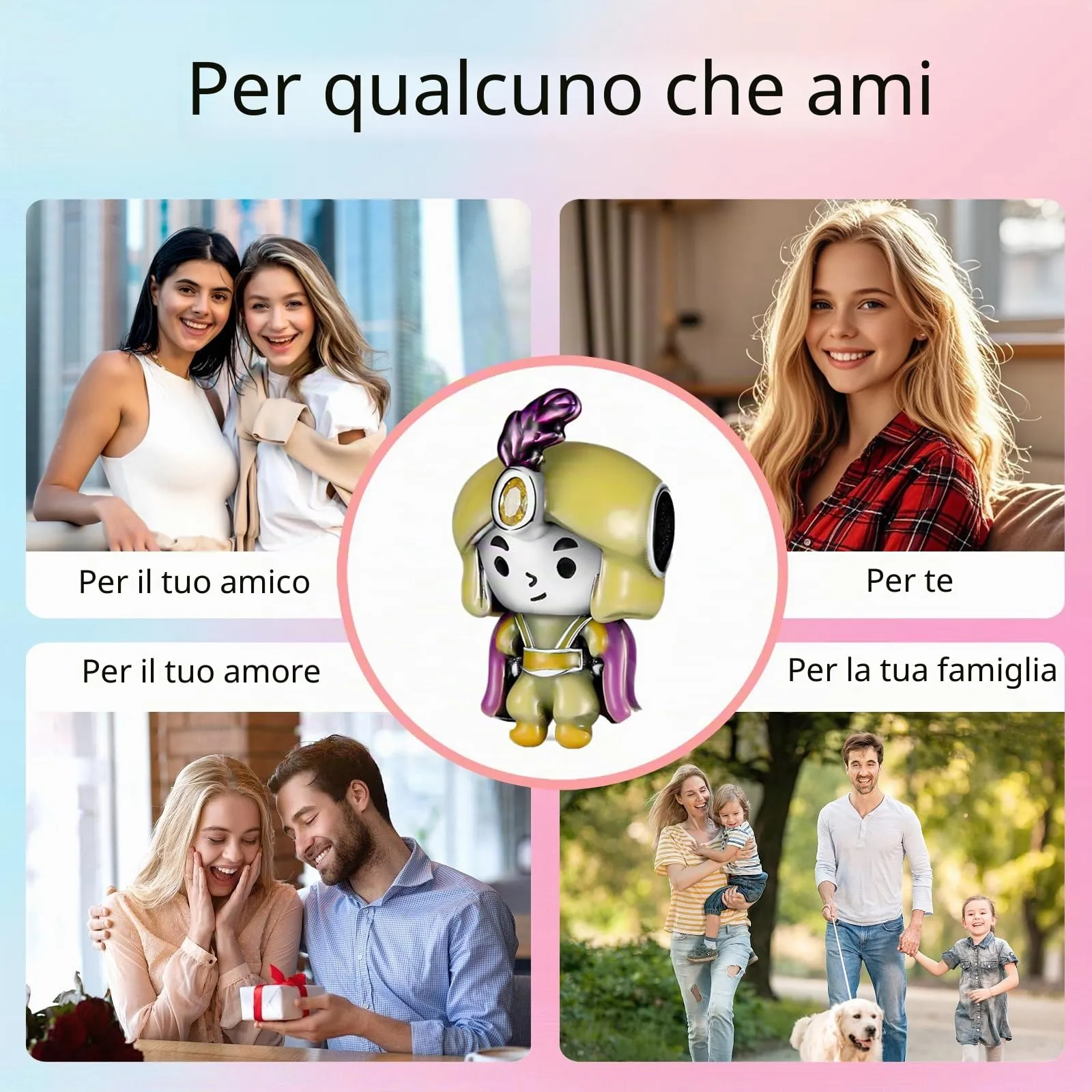XWN Ciondolo Argento Sterling 925 con Cubic Zirconia Pendenti per Pandora Braccialetti, Compatibile con Braccialetti e Collane europei, perfetto Regali per Moglie e Ragazze - immagine 9