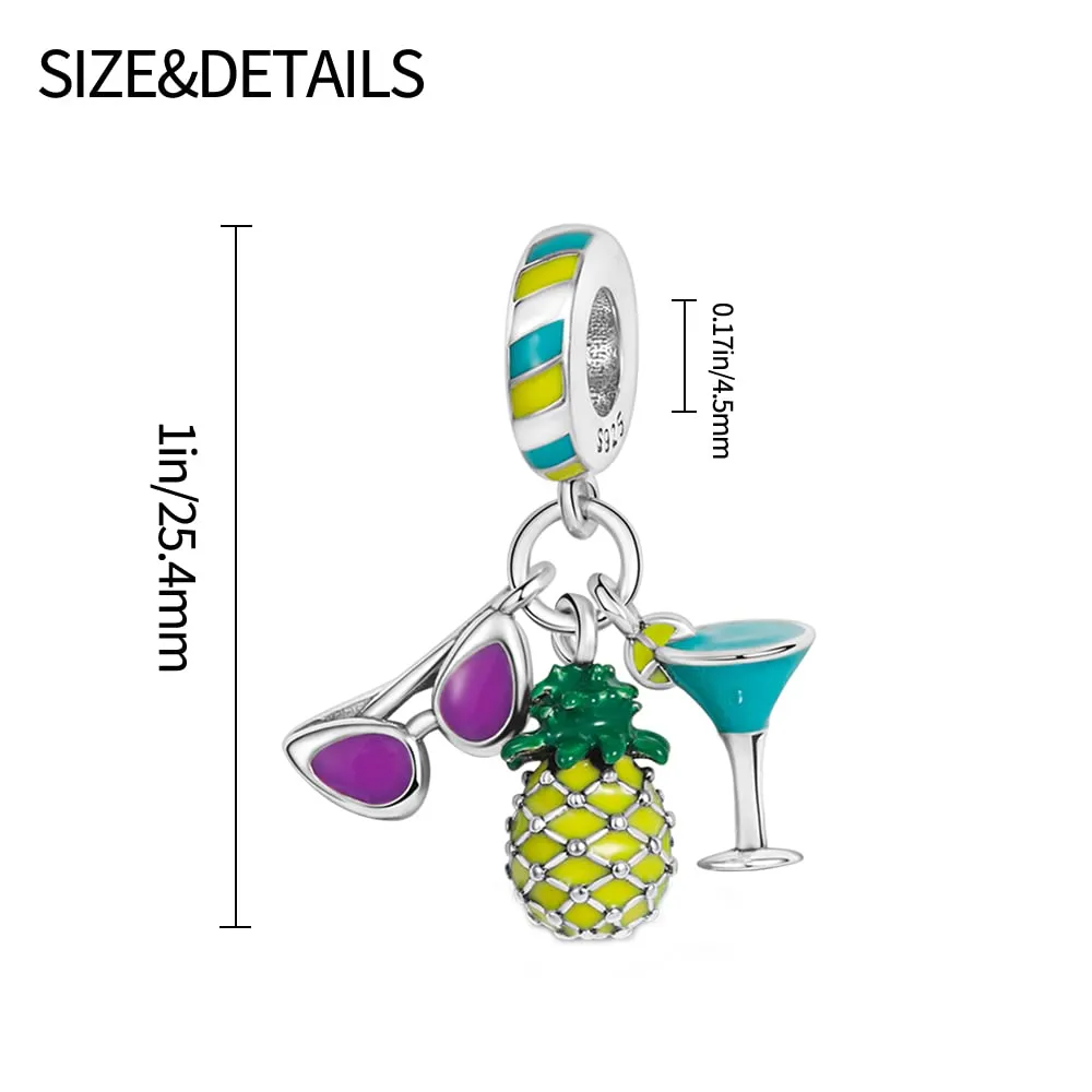 XWN Ciondolo Argento Sterling 925 con Cubic Zirconia Pendenti per Pandora Braccialetti, Compatibile con Braccialetti e Collane europei, perfetto Regali per Moglie e Ragazze - immagine 2