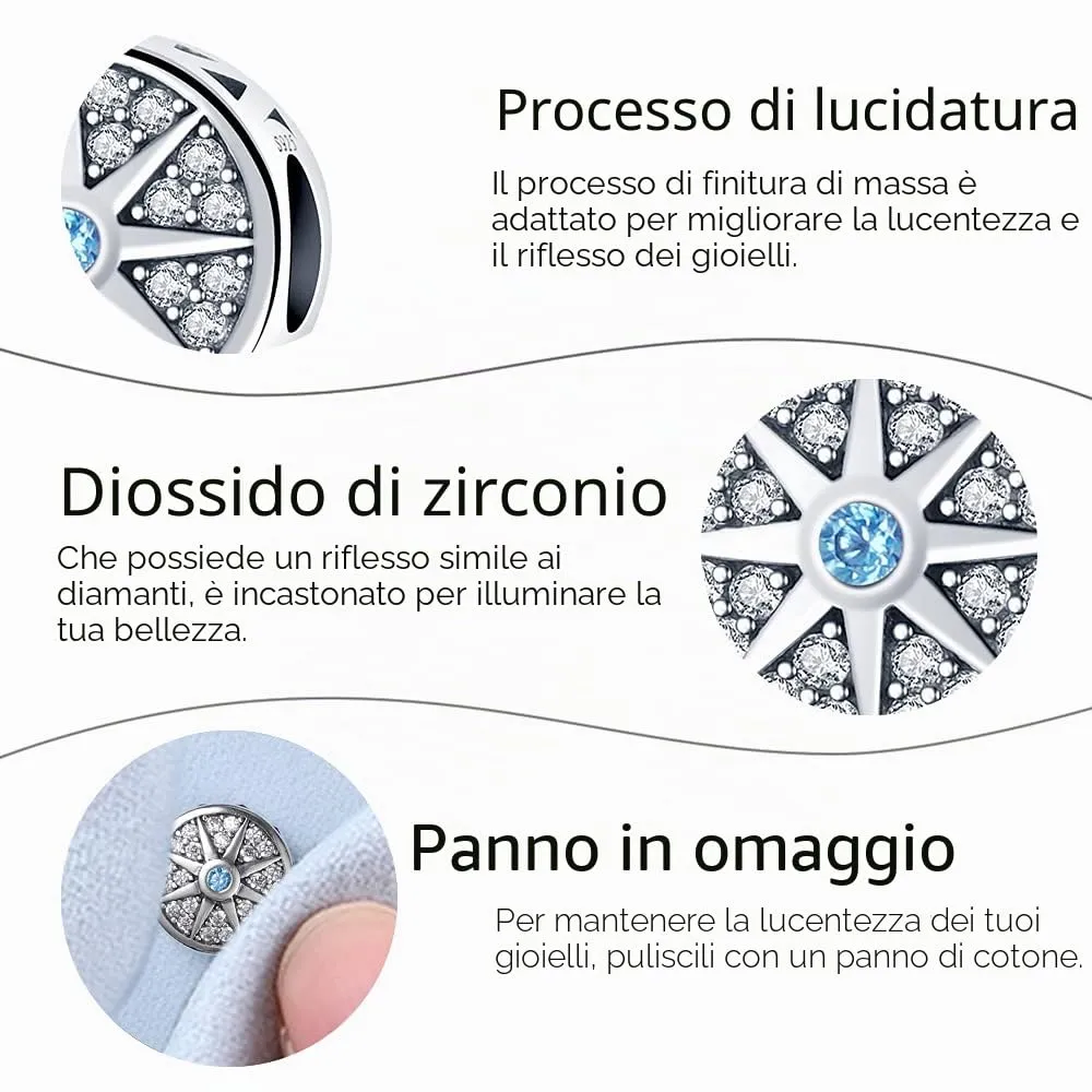 XWN Ciondolo Argento Sterling 925 con Cubic Zirconia Pendenti per Pandora Braccialetti, Compatibile con Braccialetti e Collane europei, perfetto Regali per Moglie e Ragazze - immagine 3