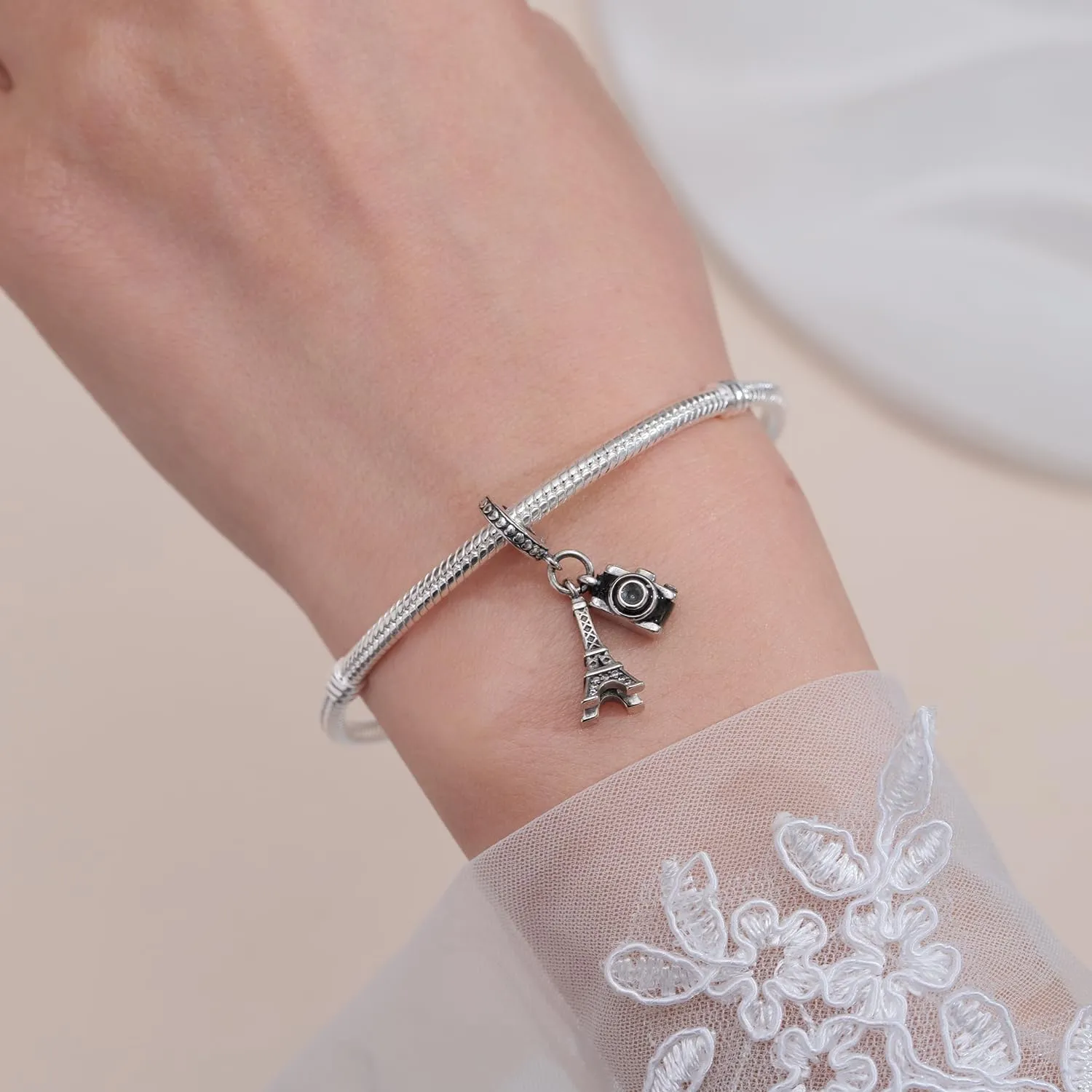 XWN Ciondolo Argento Sterling 925 con Cubic Zirconia Pendenti per Pandora Braccialetti, Compatibile con Braccialetti e Collane europei, perfetto Regali per Moglie e Ragazze - immagine 3
