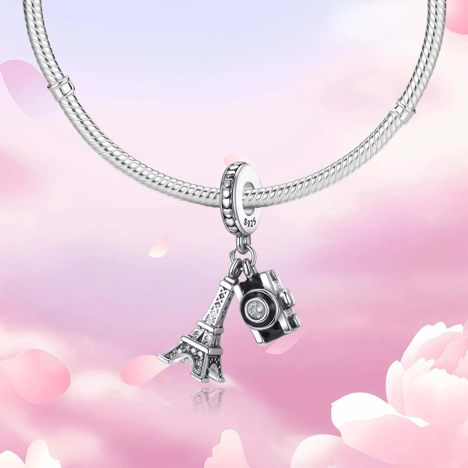 XWN Ciondolo Argento Sterling 925 con Cubic Zirconia Pendenti per Pandora Braccialetti, Compatibile con Braccialetti e Collane europei, perfetto Regali per Moglie e Ragazze - immagine 7
