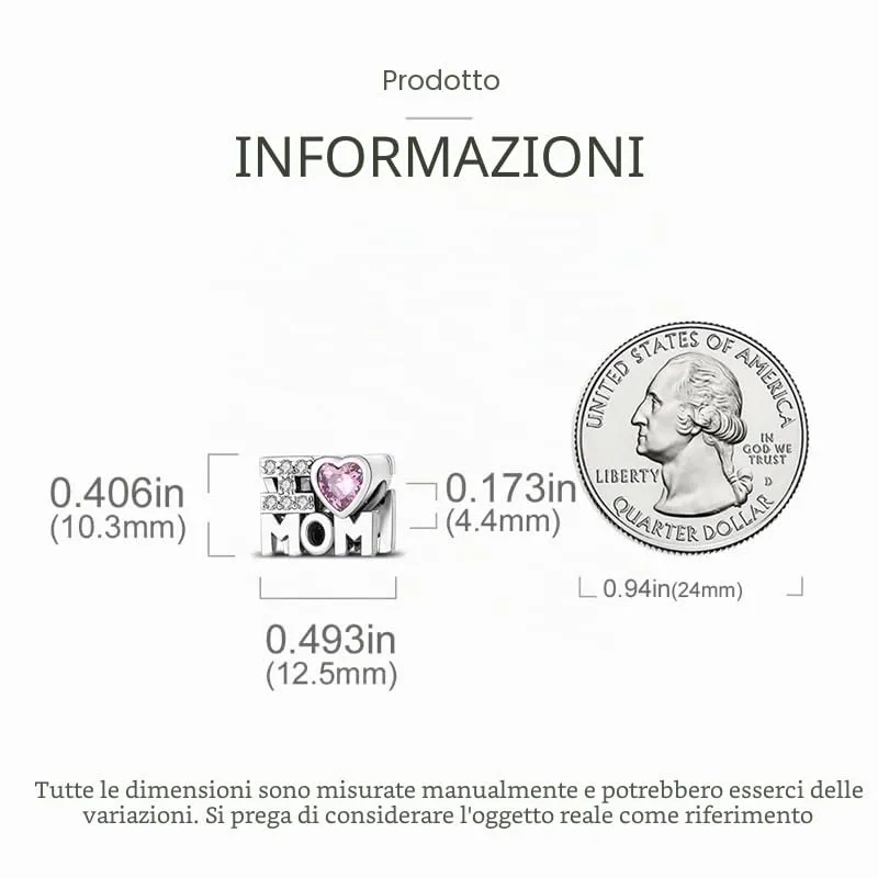 XWN Ciondolo Argento Sterling 925 con Cubic Zirconia Pendenti per Pandora Braccialetti, Compatibile con Braccialetti e Collane europei, perfetto Regali per Moglie e Ragazze - immagine 2