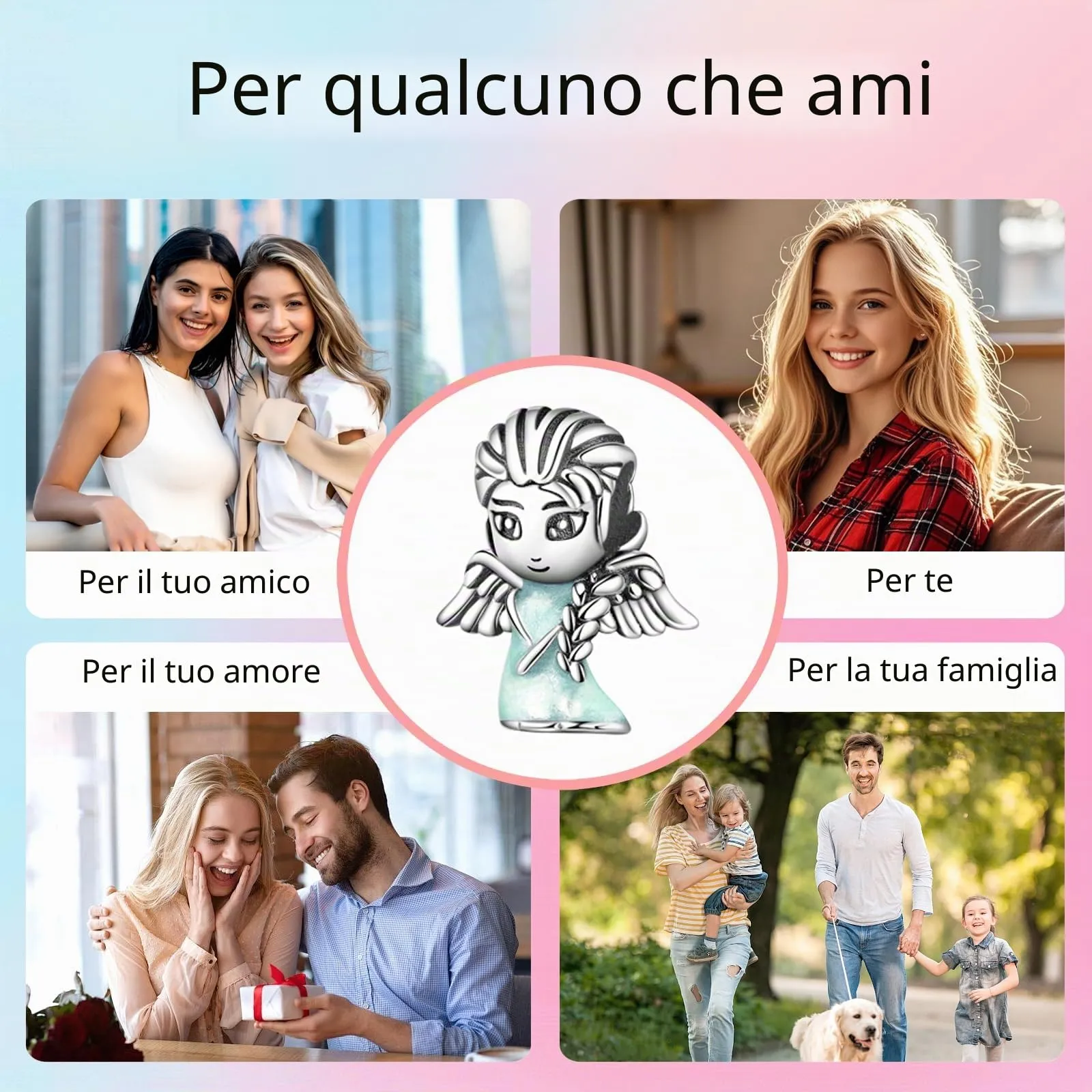 XWN Ciondolo Argento Sterling 925 con Cubic Zirconia Pendenti per Pandora Braccialetti, Compatibile con Braccialetti e Collane europei, perfetto Regali per Moglie e Ragazze - immagine 9