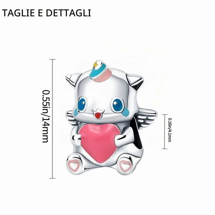 XWN Ciondolo Argento Sterling 925 con Cubic Zirconia Pendenti per Pandora Braccialetti, Compatibile con Braccialetti e Collane europei, perfetto Regali per Moglie e Ragazze - immagine 5