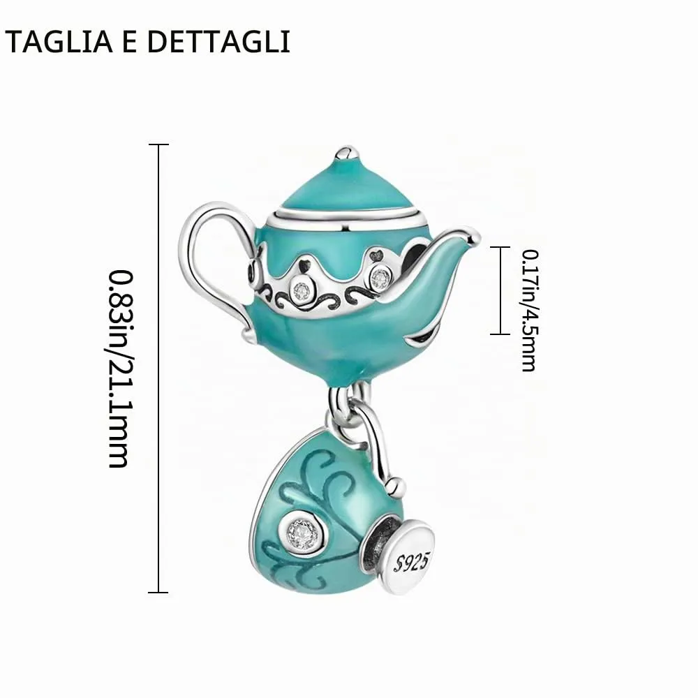 XWN Ciondolo Argento Sterling 925 con Cubic Zirconia Pendenti per Pandora Braccialetti, Compatibile con Braccialetti e Collane europei, perfetto Regali per Moglie e Ragazze - immagine 2