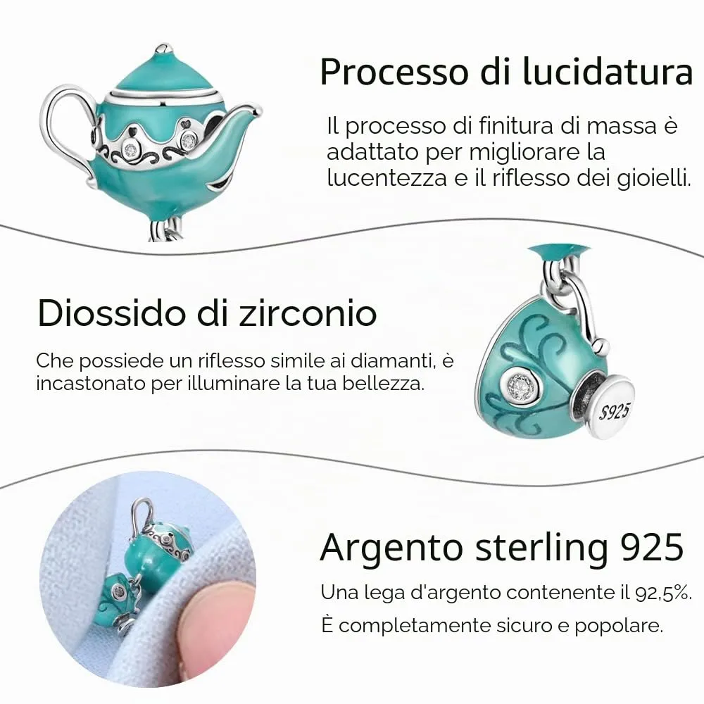XWN Ciondolo Argento Sterling 925 con Cubic Zirconia Pendenti per Pandora Braccialetti, Compatibile con Braccialetti e Collane europei, perfetto Regali per Moglie e Ragazze - immagine 5