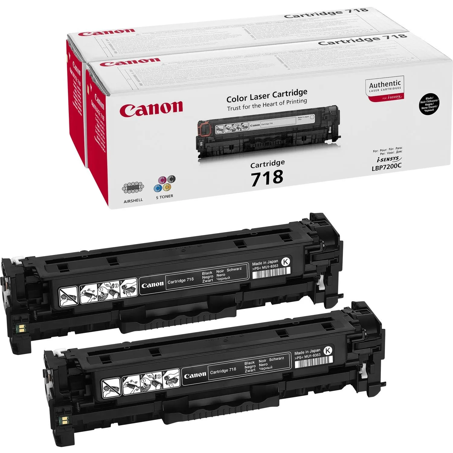ORIGINALE Canon Multipack nero 718BK VP 2662B005 Pacco doppio - immagine 1