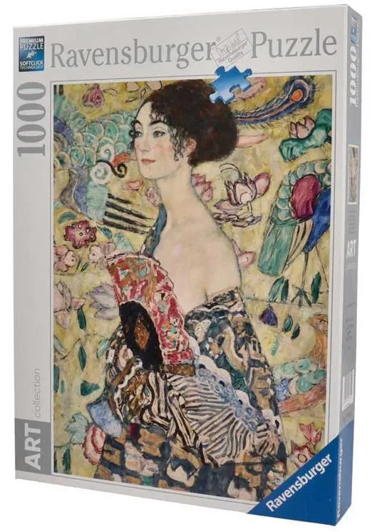 Ravensburger Puzzle Klimt: Dama col Ventaglio, Art Collection 1000 Pz - immagine 1