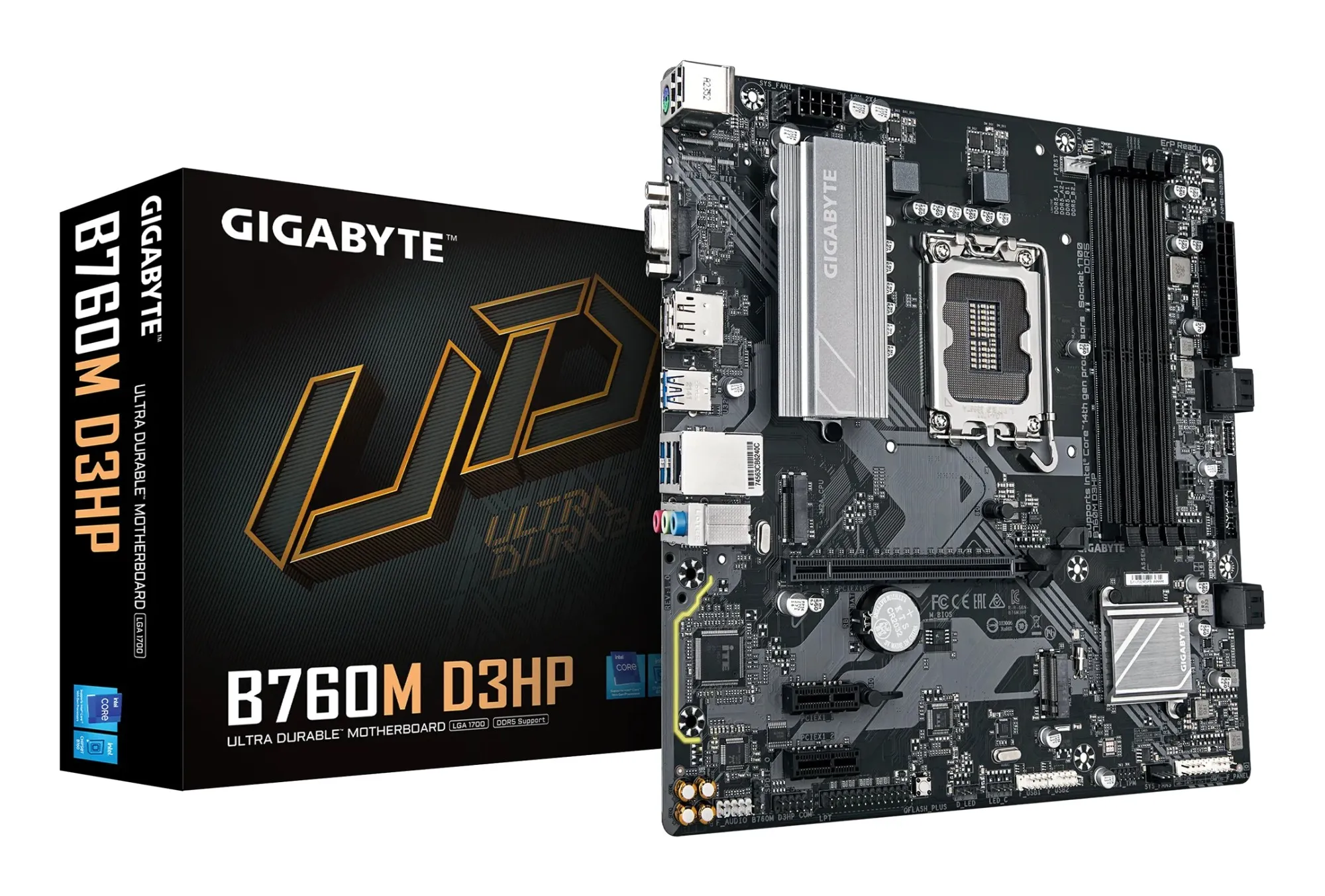 GIGABYTE B760M D3HP Scheda Madre - CPU Intel Core di 14ª Generazione VRM 4+1+1 fasi fino a 5600 MHz DDR5 2xPCIe 4.0 M.2 LAN GbE USB 3.2 Gen 1 - immagine 1