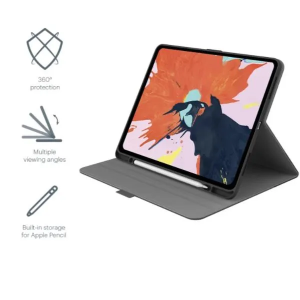 Cygnett Tekview Custodia Con Porta Apple Pencil Per Ipad 109 Pro 11 (2021/2020/2018) Grigio/Nero CY3492TEKVI - immagine 1