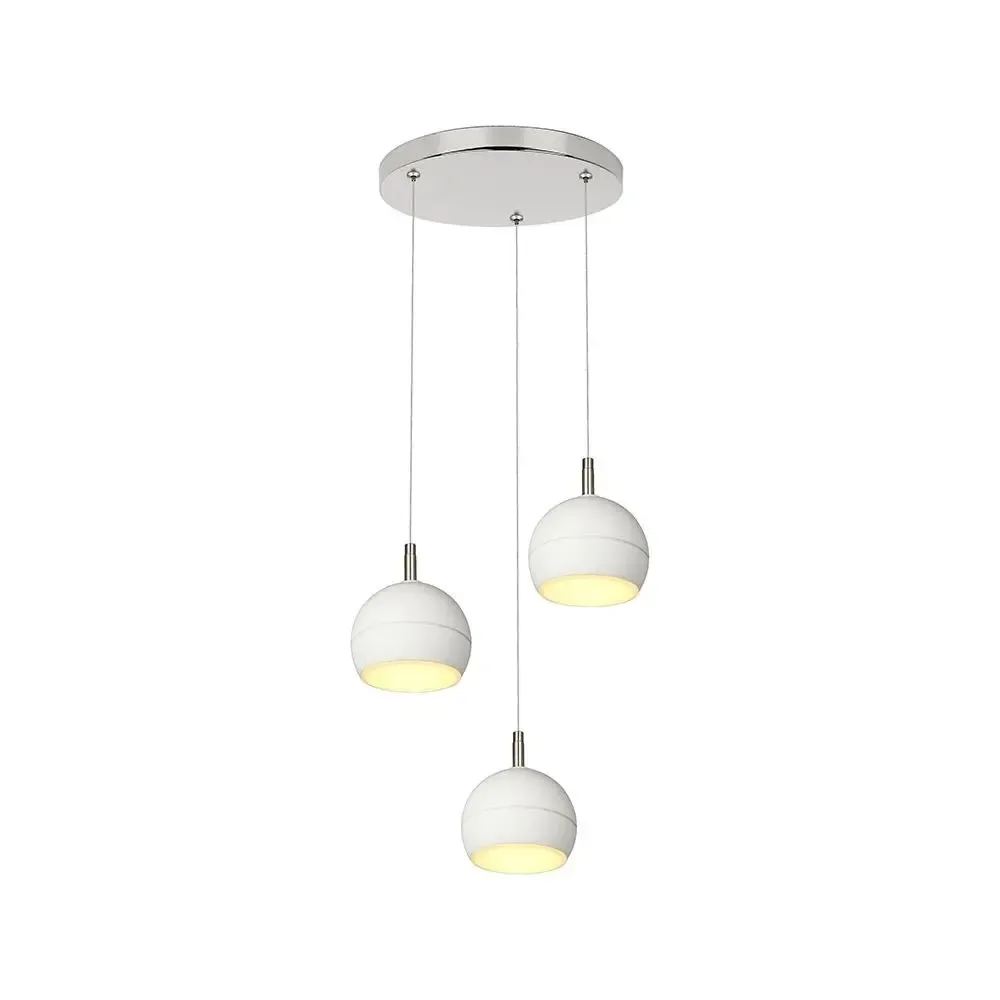 3X10W Led Decorative Hanging Lamp(D250*H30Mm) 3000K Brushed Nickel+White - immagine 1
