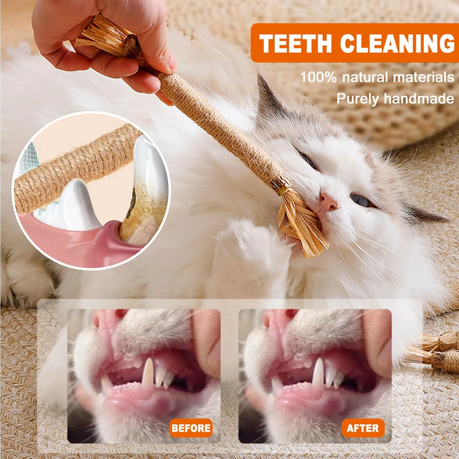 PetGens Bastoncini Erba Gatta per Gatti, Matatabi per Gatti Giochi per Denti Gatto Naturale Giocattolo da Masticare Bastoni - immagine 5