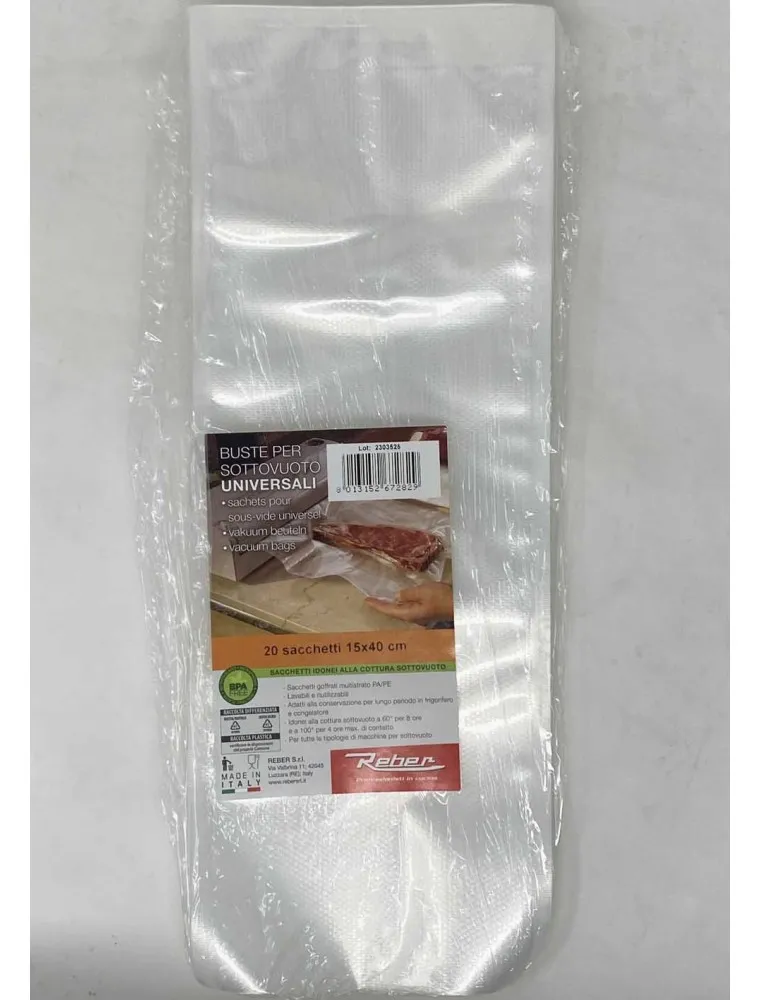 Reber Sacchetti Sottovuoto 15x40cm 20Pz 6728 N/20 - immagine 1