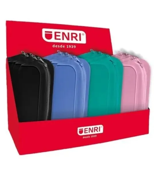 Enri Display da 20 astucci con 3 scomparti - Chiusure con cerniera - In poliestere - Colori assortiti - immagine 1