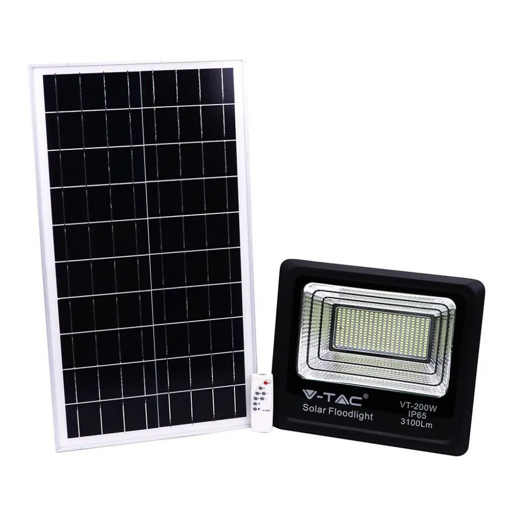 V-TAC Faro LED con Telecomando e Pannello Solare 40W 6000K - immagine 1