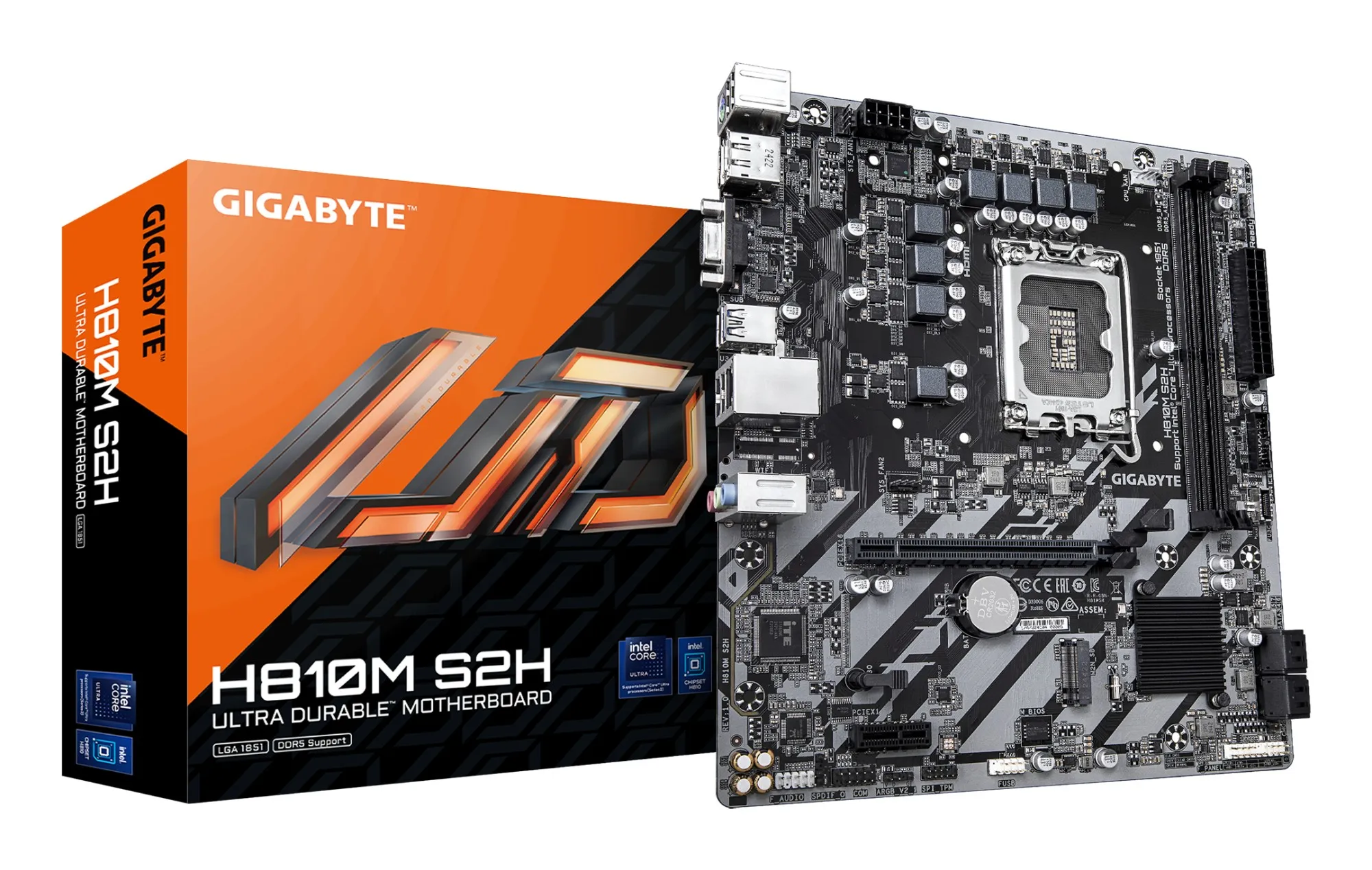 GIGABYTE H810M S2H Scheda madre - CPU Intel Core Ultra (Serie 2) VRM a 4+1+2 fasi fino a 6400 MHz DDR5 1xPCIe 4.0 M.2 LAN 1GbE USB 3.2 Gen 1 - immagine 1