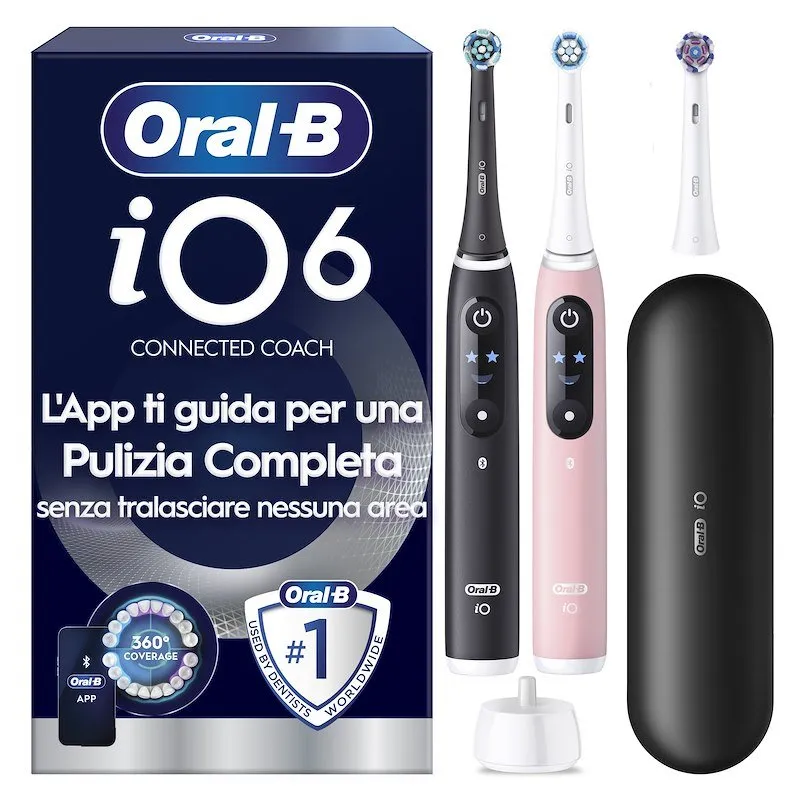 Oral B Spazzolino elettrico Io6 Duo Nero Rosa box - immagine 1
