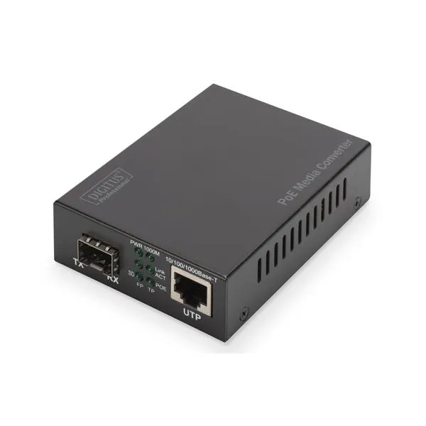 Digitus By Assmann Gigabit Ethernet Poe+ Media Converter Sfp Open Slot 802.3AT 30W Without Module DN-82140 - immagine 1