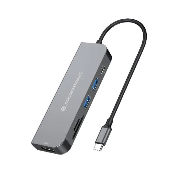 Conceptronic Adattatore Hub Usb-C 3.1 6 In 1 DONN02G - immagine 1