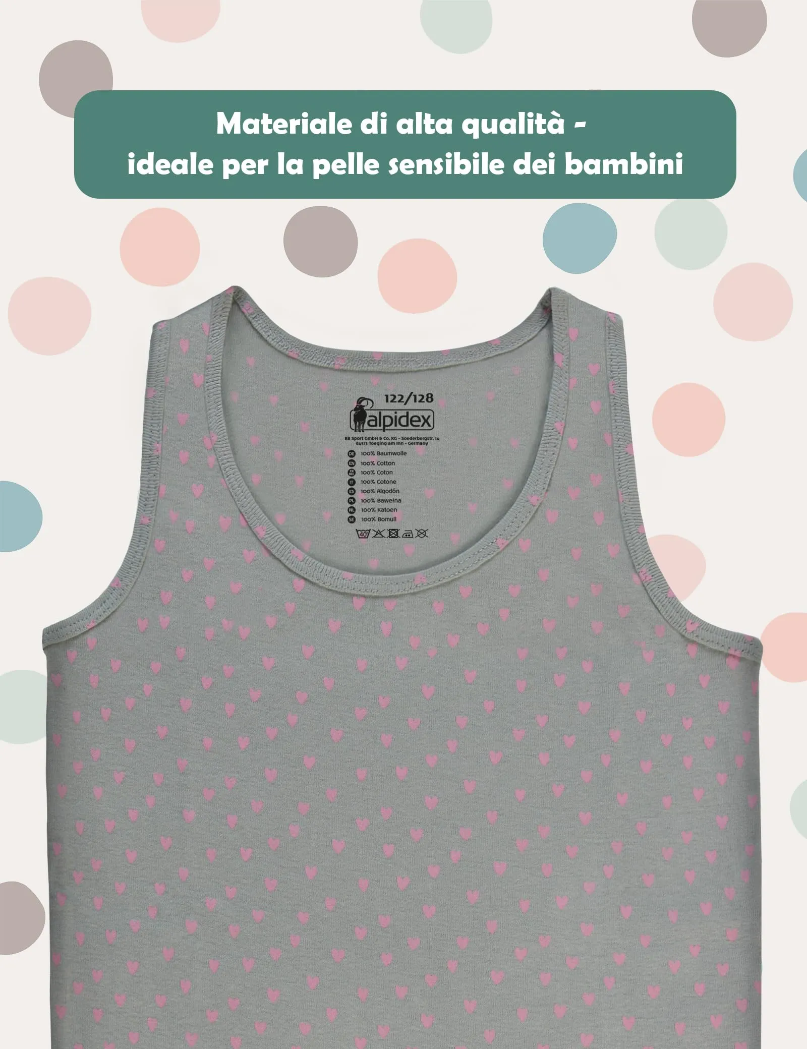 ALPIDEX Canottiera Bambina Set 5 Cotone Intima Bimba Lollipop 2-4 Anni - immagine 7