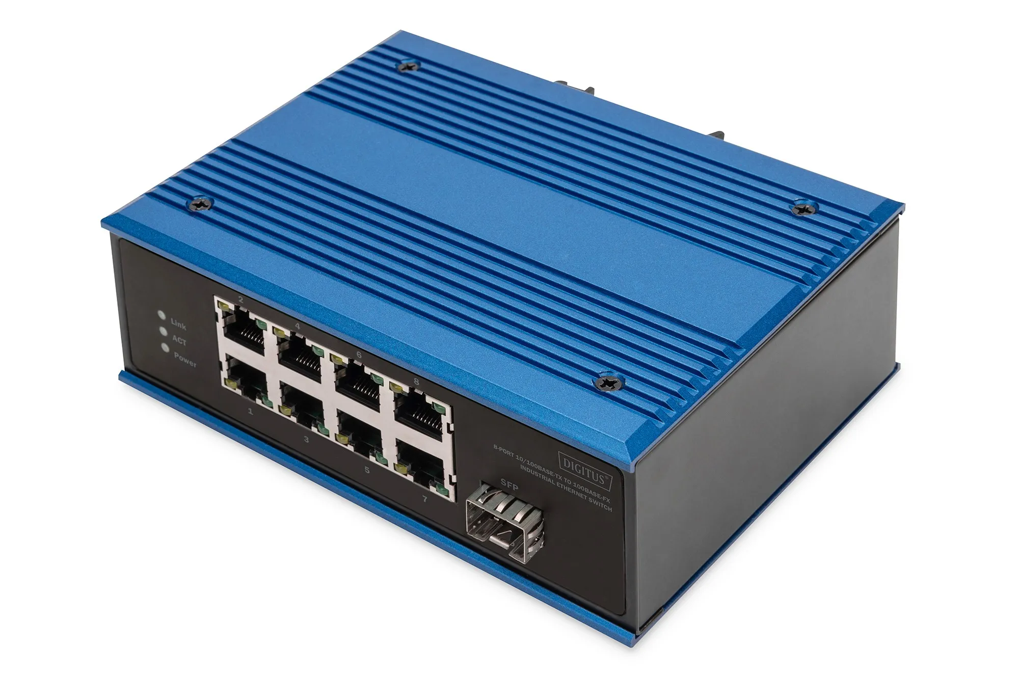 Digitus Switch Di Rete Fast Ethernet A 8 Porte Industriale Non Gestito 1 Uplink Sfp - immagine 1